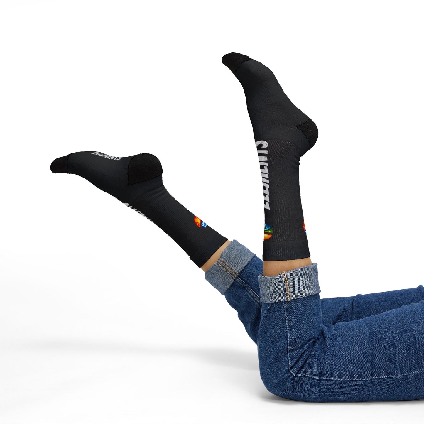 'ELEMENTS' Socks - Vibrant & Comfy - Black