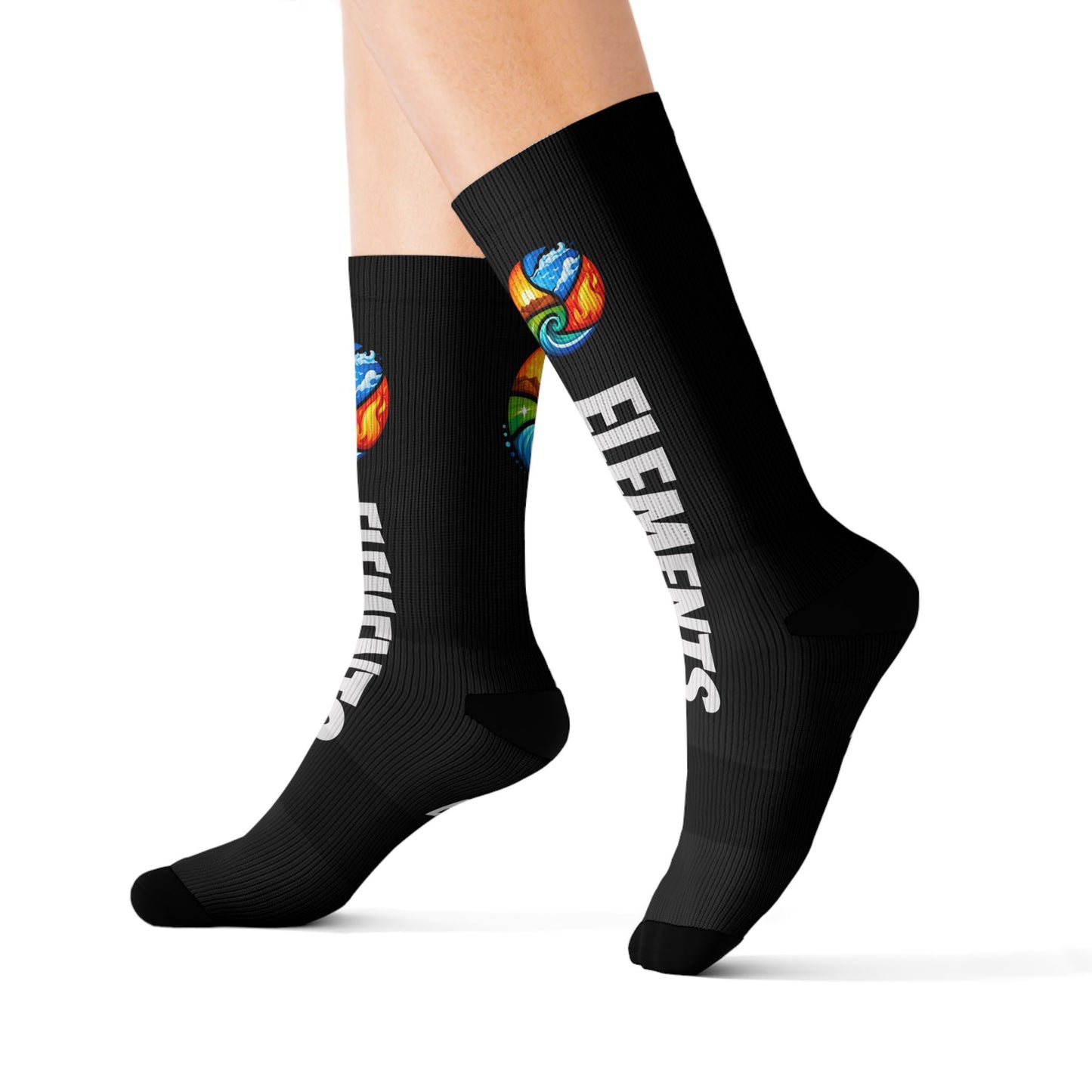 'ELEMENTS' Socks - Vibrant & Comfy - Black