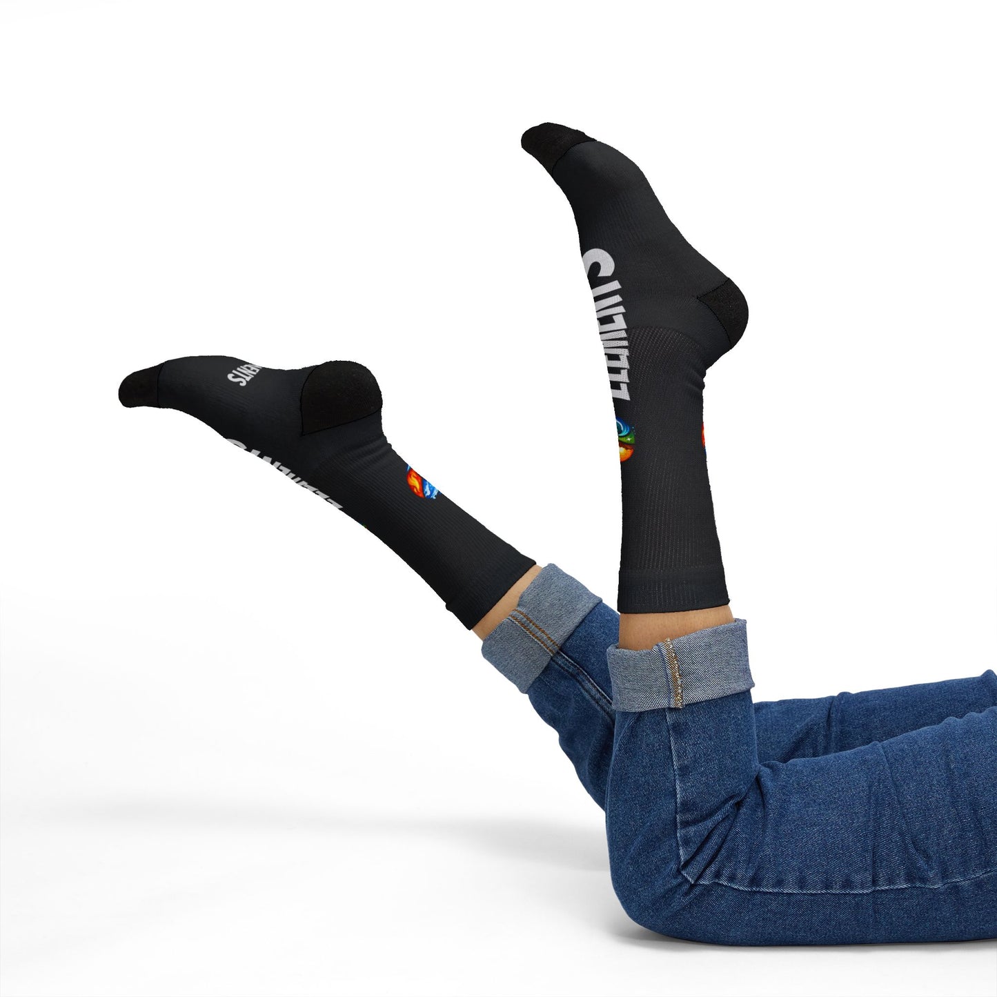 'ELEMENTS' Socks - Vibrant & Comfy - Black