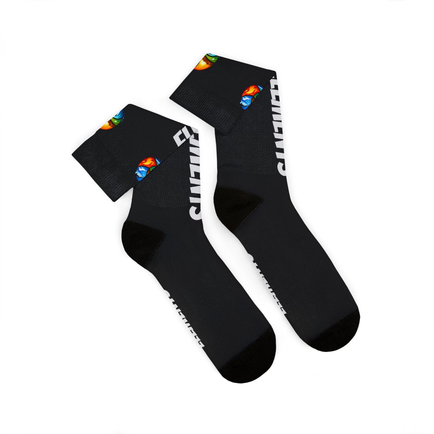 'ELEMENTS' Socks - Vibrant & Comfy - Black